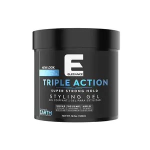 E Elegance Earth Fragrance Triple Action Hair Gel for Men And Women - Super Strong Hold, Extreme Volume, And Long Lasting Shine - Flake Free And Refreshing Fragrance - All Hair Types, 16.9 oz