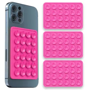 【3Pcs】Silicone Suction Cup Phone Holder, Self-adhesive Phone Stand, Anti-slip Phone Holder, Mobile Phone Holder, Suitable for Home, Office, Car & Travel, Essentials for Summer Outings Accessories Cellphone Mount