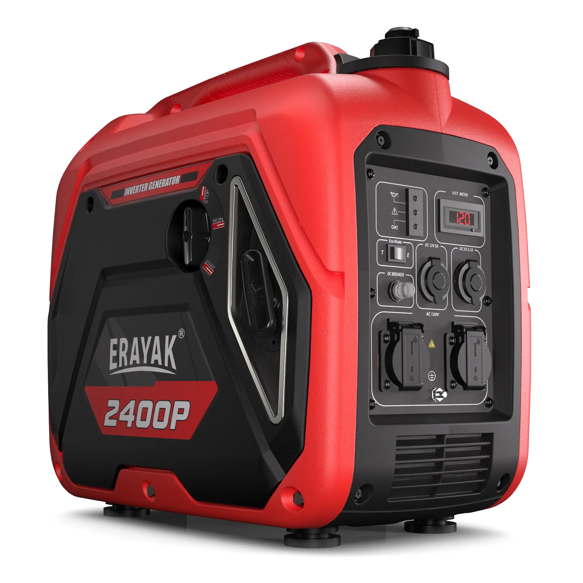 Erayak 2400W Portable Inverter Generator - Gas Powered for Camping, RV Essentials & Small Home Backup