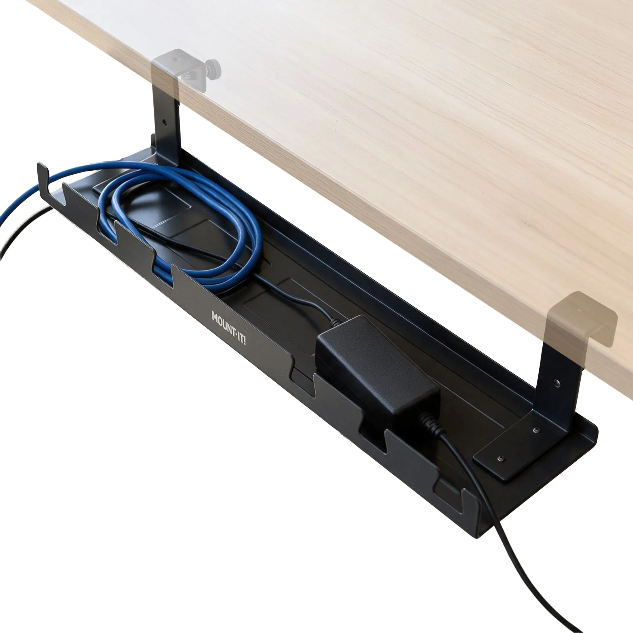 Mount-It! Under Desk Cable Tray, 23.2" Wide Cable Management Organizer for Standing Desks, Workstations & Office Desks