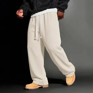 Men’s American vintage corduroy straight-leg pants—trendy, versatile brown casual long trousers with a drawstring waist and loose fit; simple, stylish men’s bottoms suitable for everyday wear and sports.