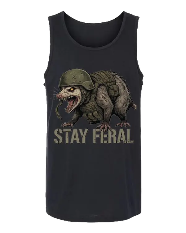 Stay Feral — Tactical Opossum Unisex Tank Top