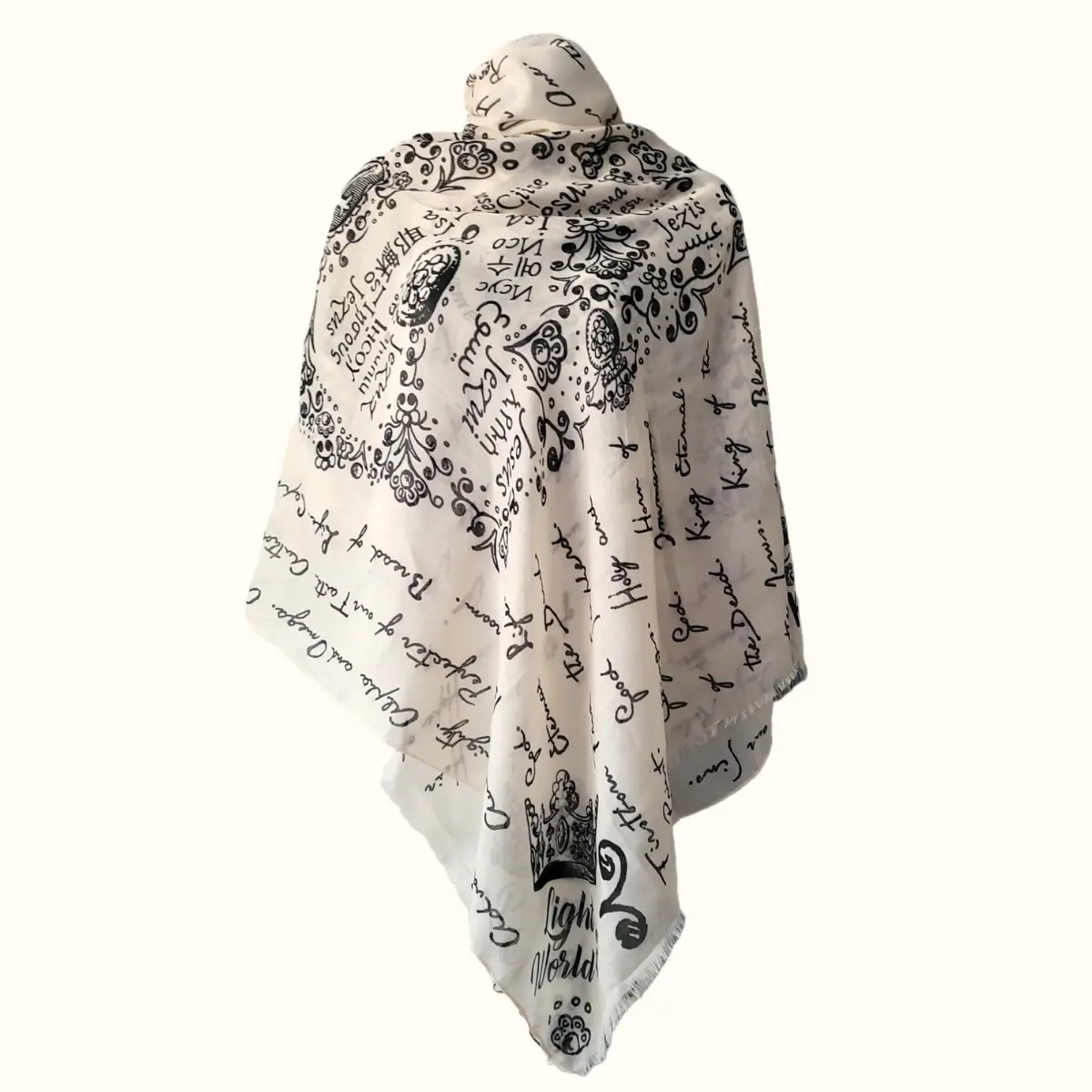 Prayer Scarves Names of Jesus Polyester Scarf - All Season Shawl, Decorative Scarf, Shawl Wrap, Christian Bible Study Gift