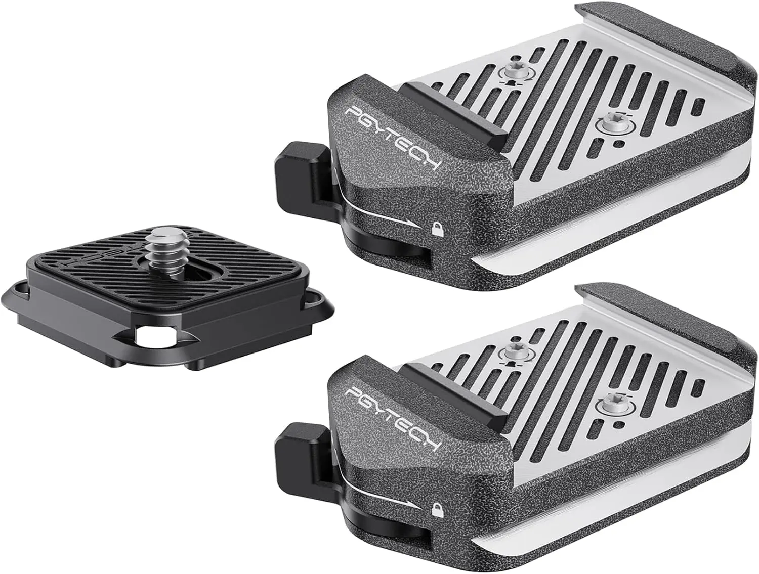 Quick Release Plate & Clamp V2 Kit Arca Swiss Plate Camera Mount |   with 1/4" to 3/8" Screw Thread for Sony/Nikon/Fuji/DJI Switch Between Tripod/Monopod/Slider/Stabilizer (Two Clamps + Plate)