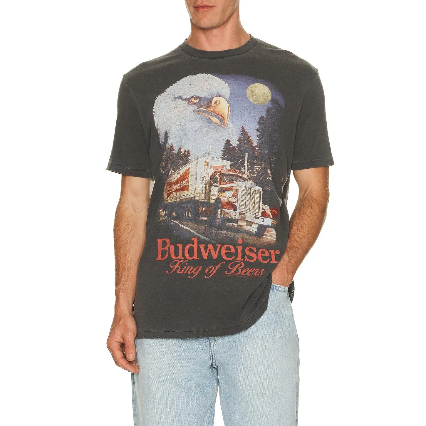 Junk Food Budweiser Semi Tee in Vintage Black Unisex