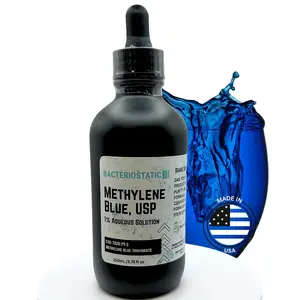 Methylene Blue 1% Pure Pharma Grade Drops, 3.75 fl oz USA-Made Glass Bottle with Dropper, Health & Fitness Dietary Supplement