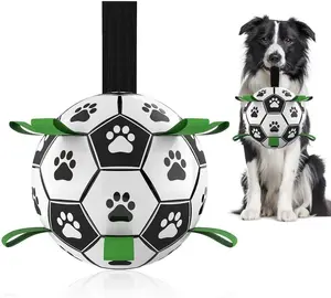 Dog Toys Dog Balls,  Dog Soccer Ball with Straps, Dog Birthday, Herding Ball, Balls for Small Medium Pet, Puppy Outdoor Toy (6 Inch)