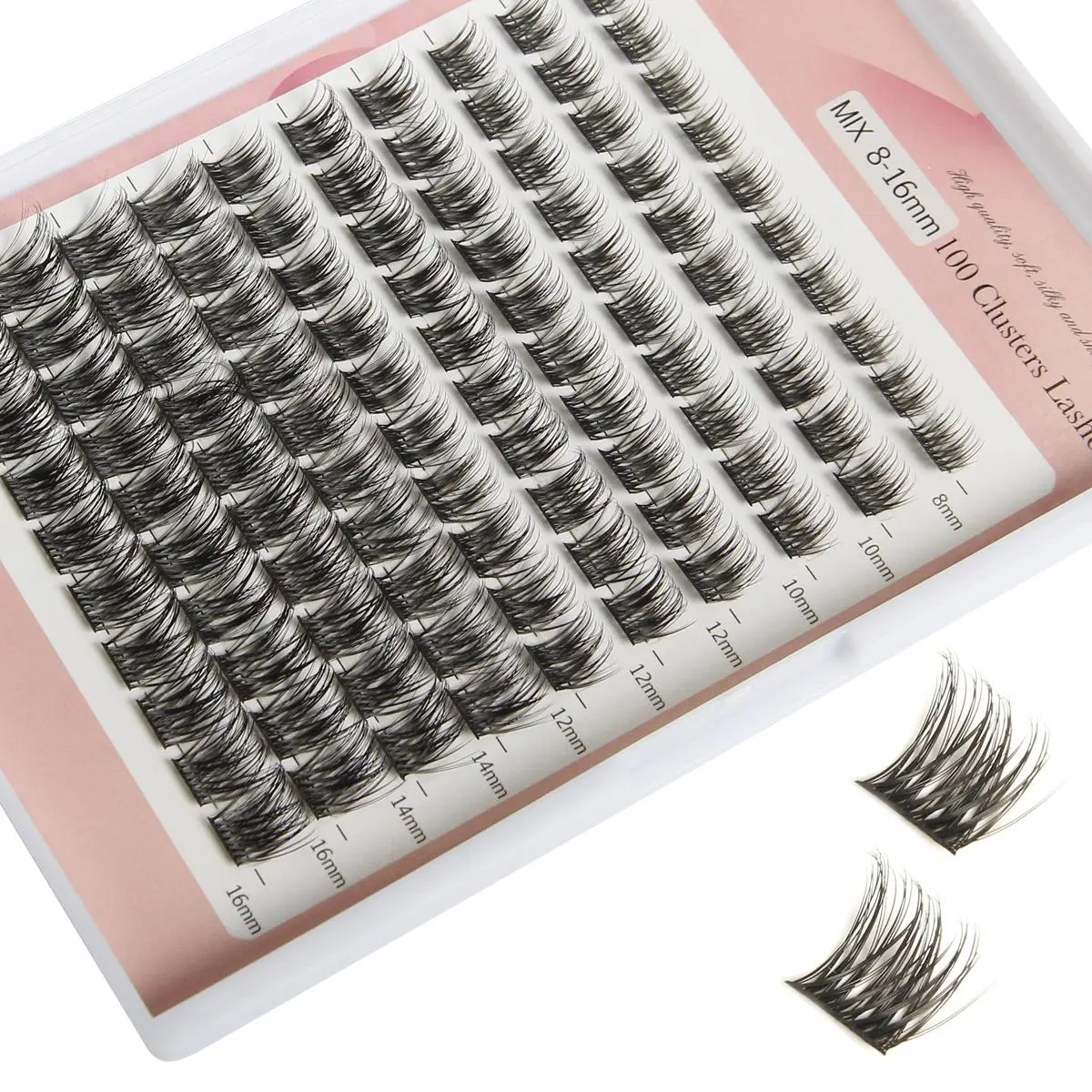 Christmas Mixed Individual Fake Lashes Clusters, 1 Set Individual DIY Eyelash Extensions Kit, Eye Makeup Products, DIY False Eyelashes, DIY Wispy Synthetic Eye Lashes with C/D Curl Type, Makeup Products, Christmas Gift, Diy Volume Eyelashes