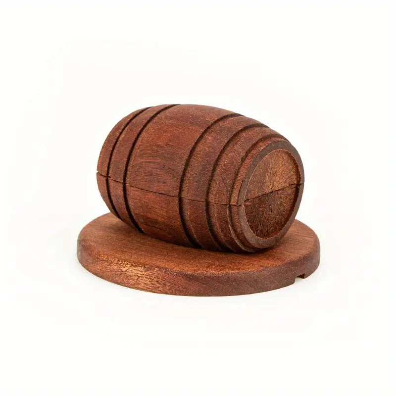 2025 New American-Style Wooden Cocktail Shaker with Lid, Whiskey Smoker, Unique Barrel Design, Handcrafted in USA, Natural Wood Grain, Vintage Filter, Party Gift Box