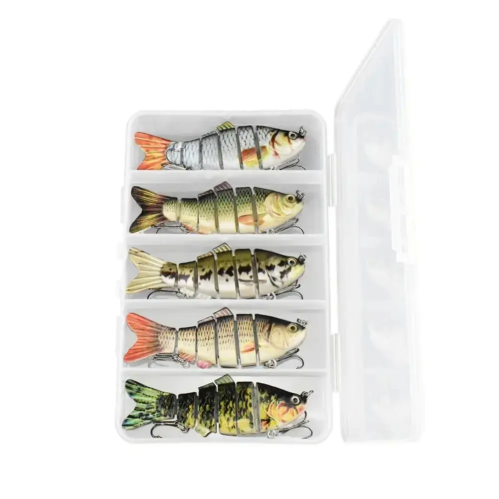 Realistic Swimbait Fishing Lure for Bass, Multi-Jointed Slow Sinking Crankbait with Lifelike Swimming Action & Sharp Treble Hooks, Freshwater & Saltwater Fishing Gear for Outdoor Fishing Trips
