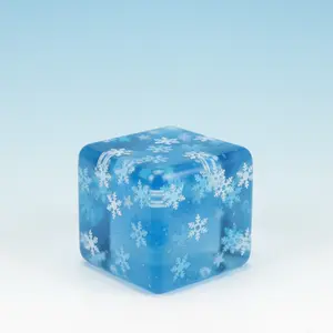 Ice Blue Snowflake Squishy Cube for Summer Stress Relief, Cooling Sensory Fidget Toy for Office Desk & School, Beat the Heat Gift for Kids & Adults