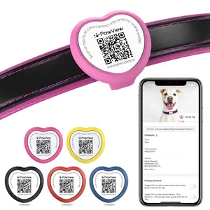 PawView QR Code Pet ID Tag, Scan to Contact Owner Get Real-time Location, Waterproof Silent Anti-Lost Dog Cat Safety Collar Tag