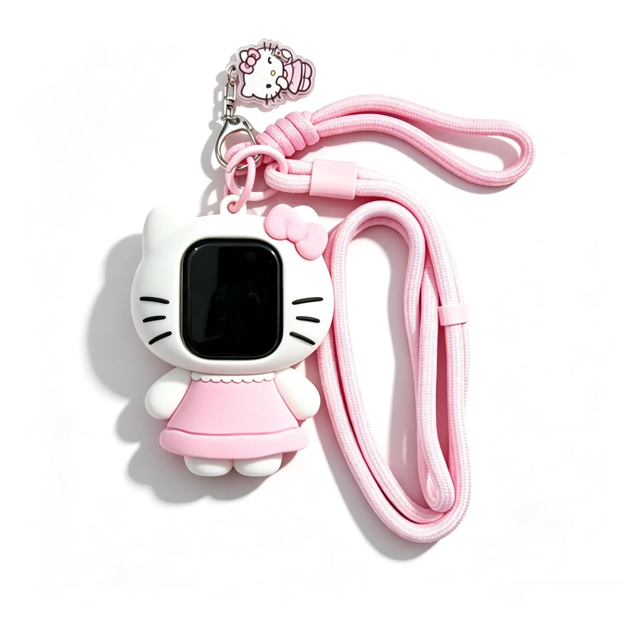 Sanrio Hello Kitty Pink Smartwatch Case - Kawaii Silicone Bumper Protector, Shock-proof, Scratch-resistant, Full Cutouts for Full Function Access, Easy Installation, Wearable Tech Accessory, Smartwatch Accessories, Ideal Gift for Girly Girls