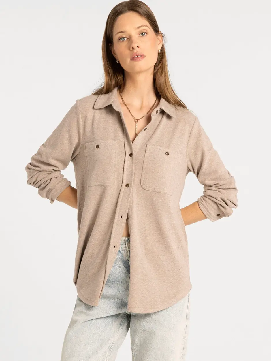 Thread & Supply: Lewis Top in Soft Brown Heather