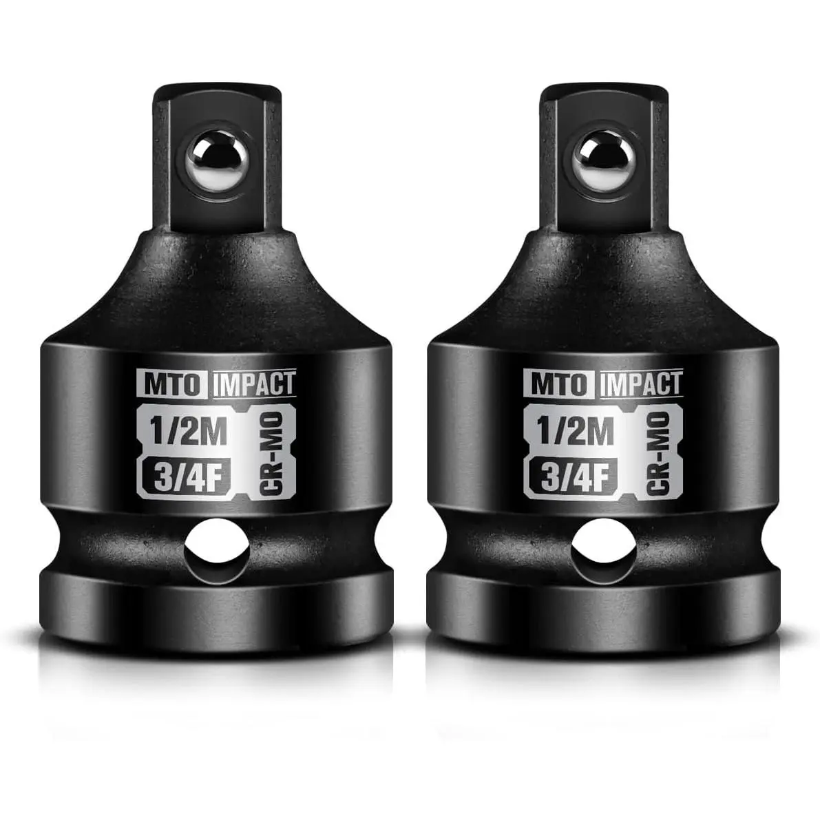 2 count 3/4" Female to 1/2" Male  Socket Adapter, 3/4" Drive  Socket Reducer Set, Chrome Molybdenum Alloy Steel