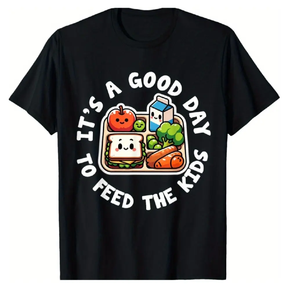 Lunch Lady T-Shirt - School Cafeteria Staff Cotton Tee - Comfort Stretch Crew Neck Summer Top graphic tees men gifts shirts men