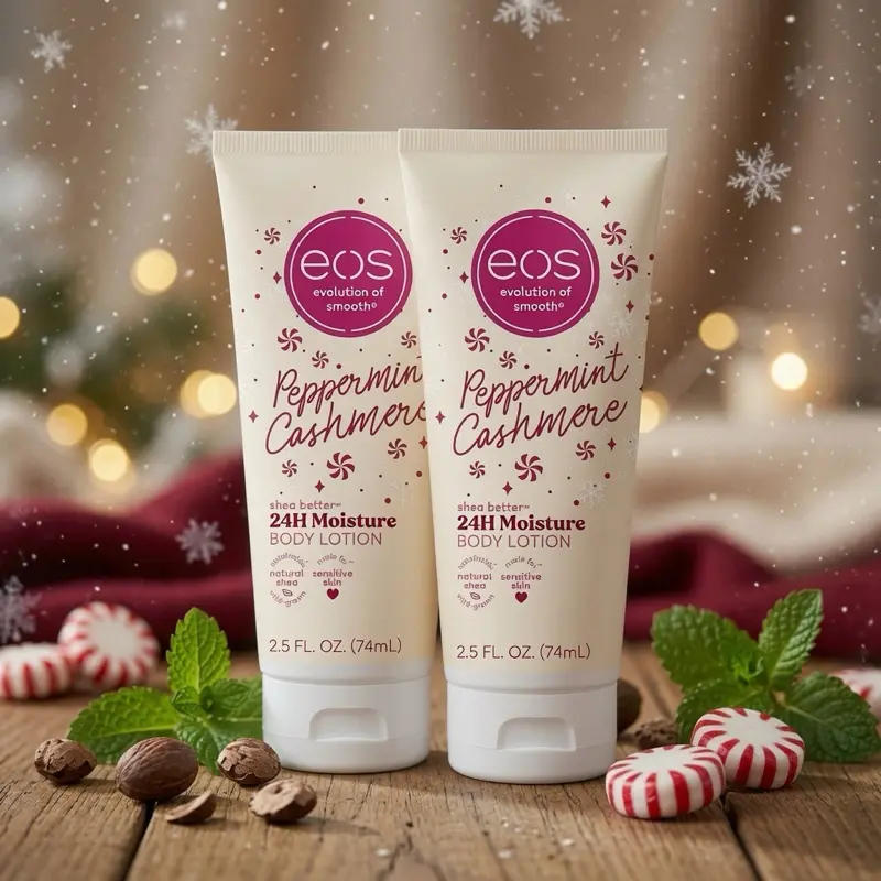 EOS Shea Better 24H Moisture Mini Body Lotion Peppermint Cashmere 2.5 fl oz for Hydrated Skin
