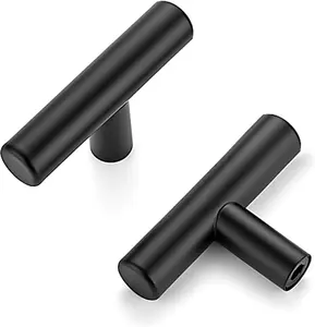 2'' Cabinet Handles Stainless Steel Matte Black Kitchen Cabinet Hardware Handles of Kitchen Cupboard Handles 10 Pack