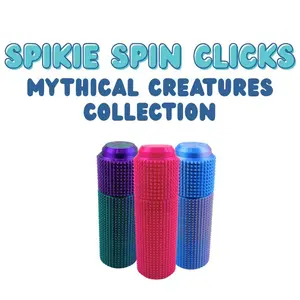 Little Ouchies Spikie Spin Clicks Mythical Creature Collection Keychain- Firm Plastic Spikes for Anxiety & Stress Relief Portable Fidget Tool for On-the-Go Comfort and Impulse Management