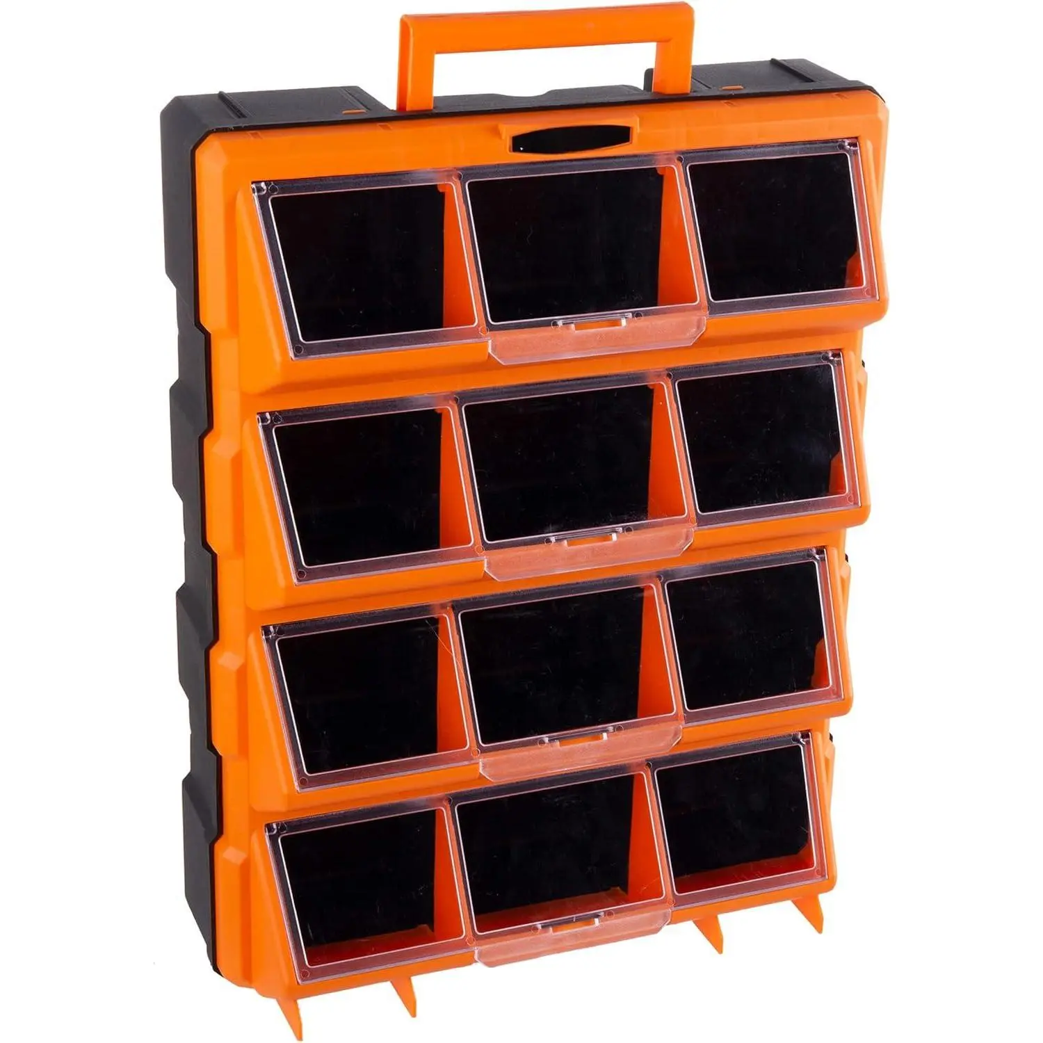 Plastic Storage Drawers - 12-Bin Screw Organizer Craft Cabinet for Hardware  Crafting Supplies or Toys Garage Organization by  (Black)