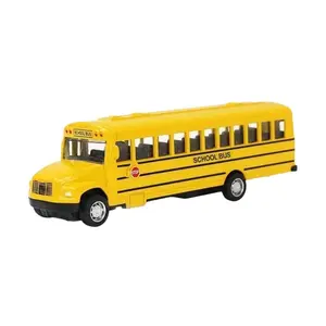 Battery-Free Diecast Metal Model School Bus Toy, Compact 13.97cm, Indoor Play and Display Design, Detailed Toy Bus for Kids