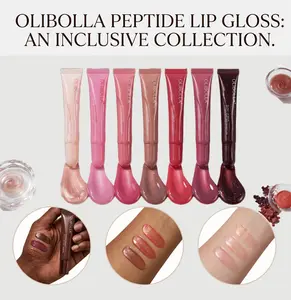OLIBOLLA Tinted Glossy Lip Balm | Hydrating Plumping Lip Treatment | Non-Sticky Glass Lip Shine Holographic Shimmer Lipgloss Lip Oil