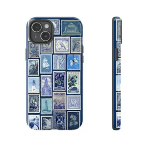 Pastel Floral Stamp Collage Phone Case – Vintage Botanical Aesthetic Cover with Soft Colors & Retro Postcard Vibes – Compatible with iPhone 13 Pro 17 16 15 14 13 12 11 promax plus. – Gift for Her