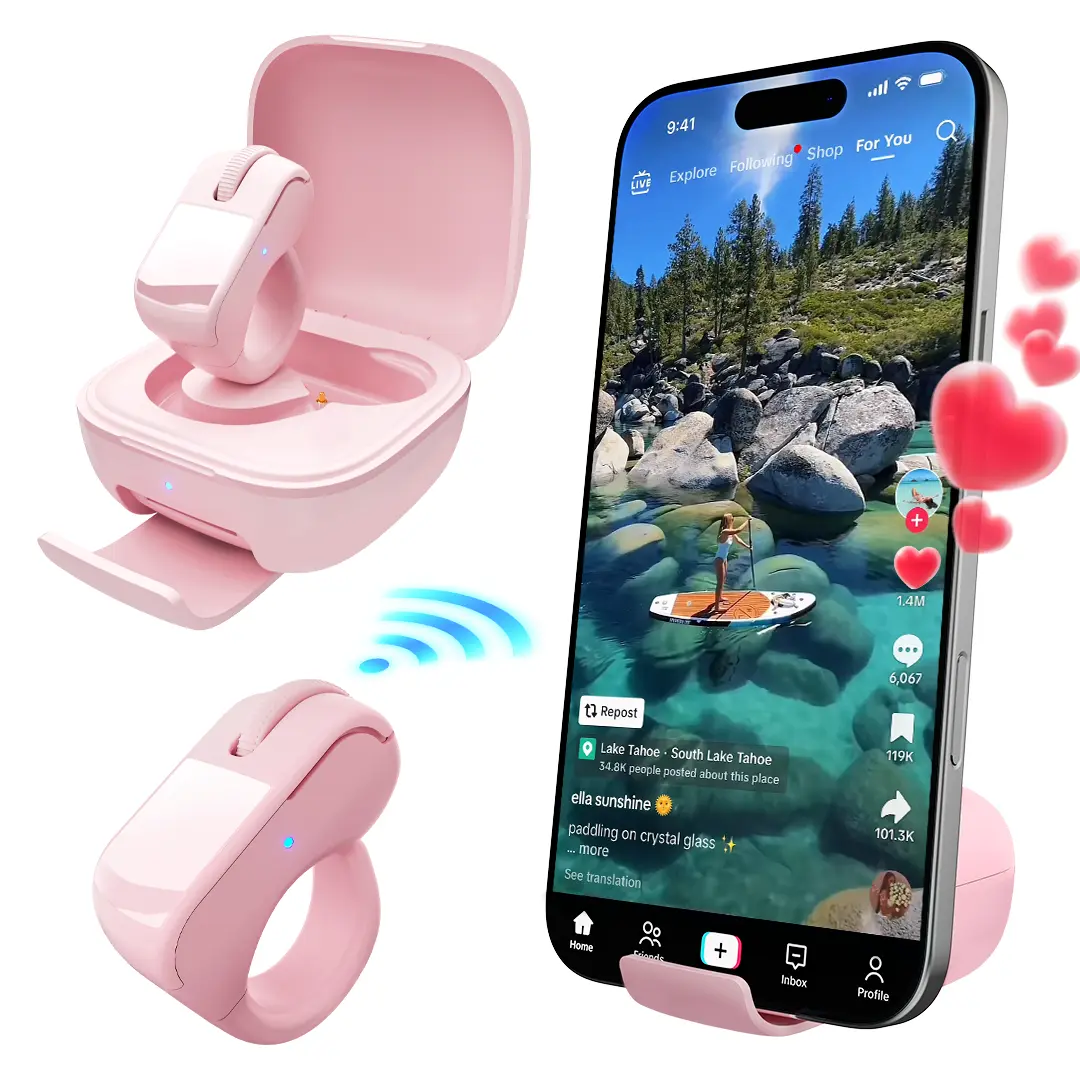 Bluetooth Air Finger Ring Mouse;Turn pages in PowerPoint;Browse the web;Short video TikTok Remote Control Scrolling; Compatible systems: iOS, MacOS, Android, Windows Selfie Stick Stabilizer Selfie Stick Gimbal Smartphone