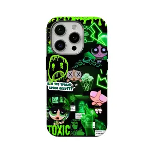 Cool & Cute "Powerpuff Girls" Puzzle-Patterned Film-Style Phone Case — Compatible with iPhone 17/16/15/14/13/12 — Drop-Resistant Hard Case with HD Printing & Durable Protection