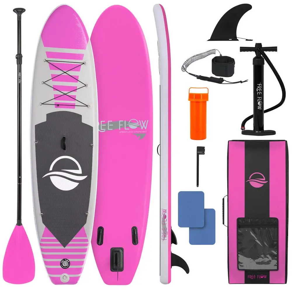 10.5ft Inflatable Stand Up Paddleboard - Outdoor Multi-Purpose Water Board for Ocean, Lake, Stable Non-Slip Deck, 350 lbs Capacity, Includes Paddle, Air Pump, Safety Leash, Repair Kit, Carry Bag - Ideal for Adults