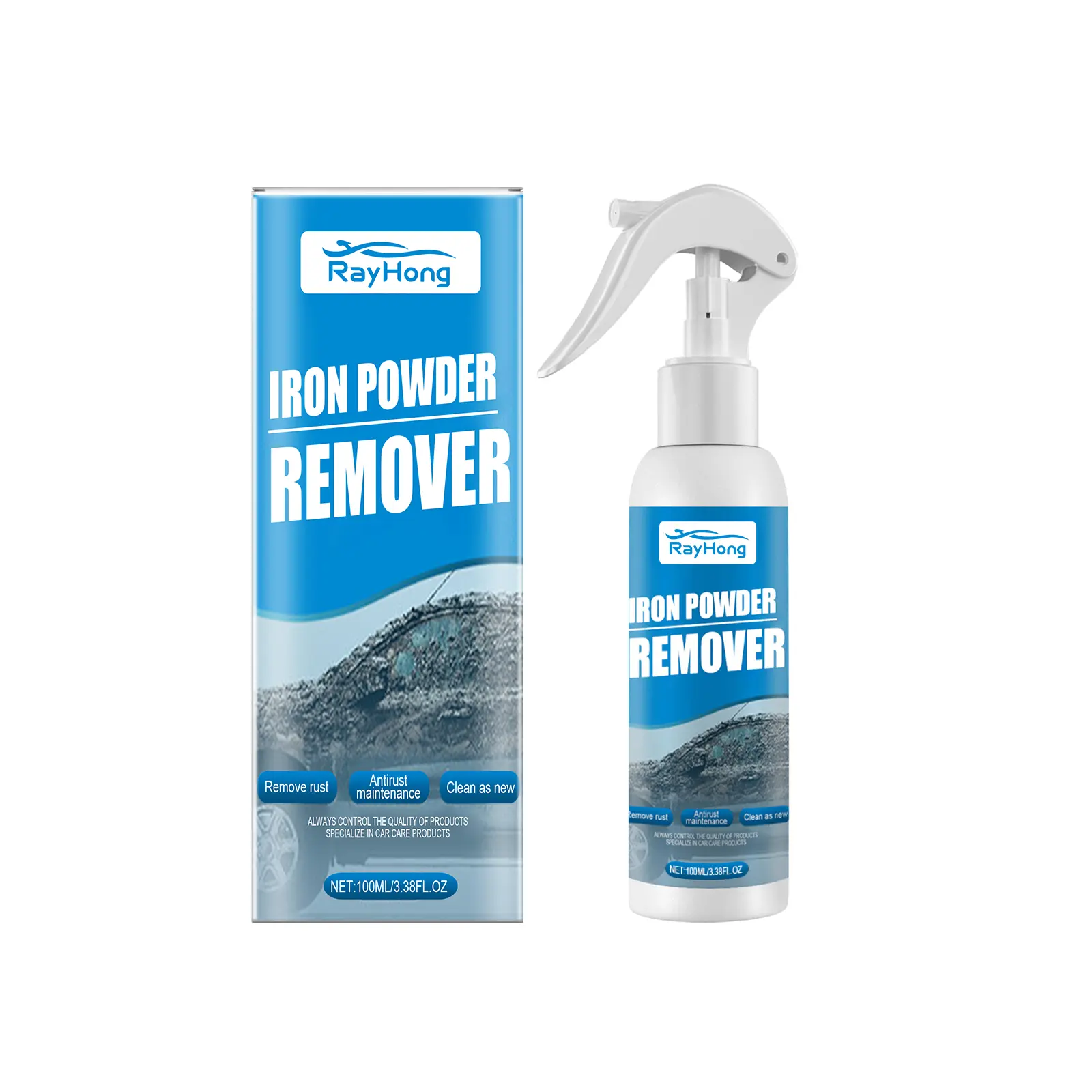 Heavy Duty Rust Remover Spray - 100ml Compact Easy-to-Use Car Cleaning Supplies for Metal Toolkit, Garage Cars, Surface Cleaner with Rust Dissolves Functionality
