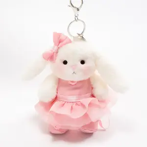 Getahug Pink Ballet Dress Mini Bunny Keychain Bag Charm | 5.9 Inches Soft Plush Gift