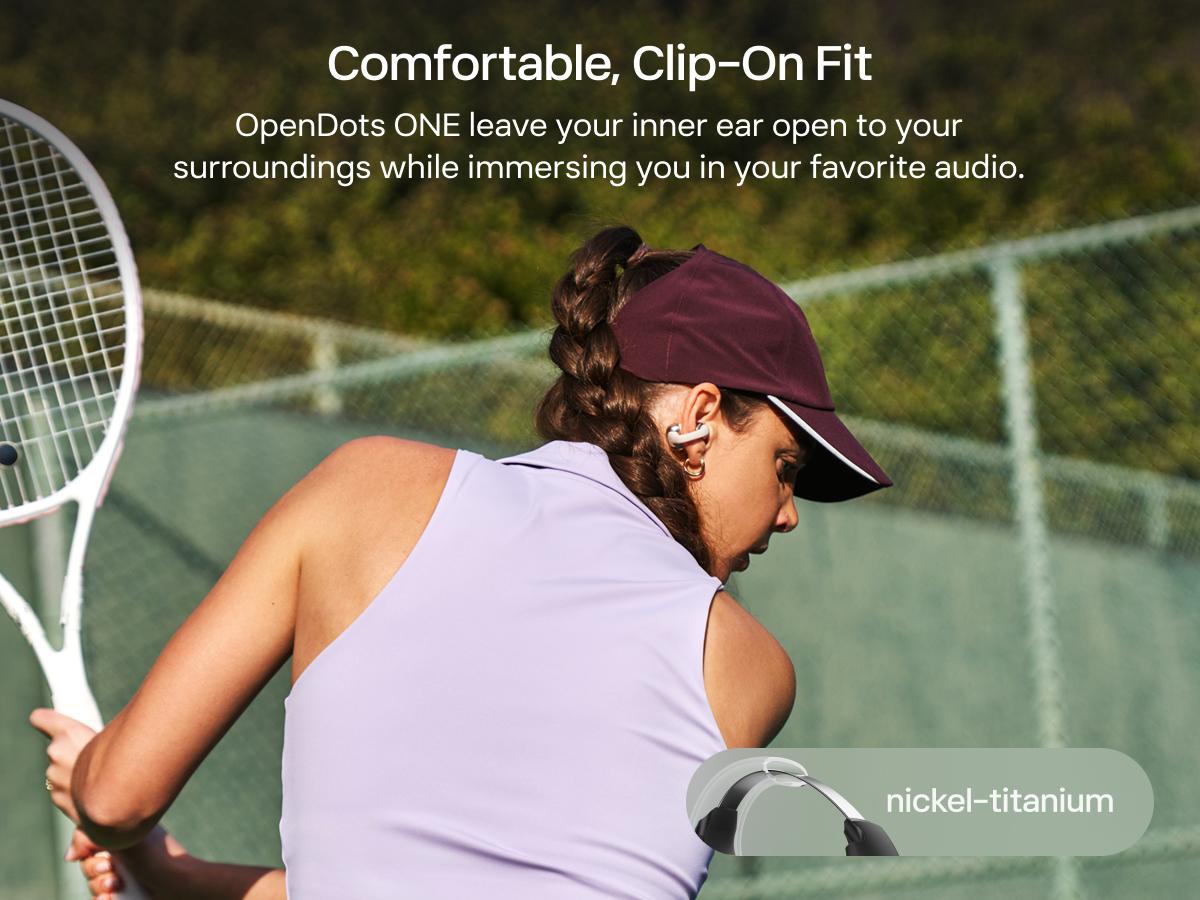 【Live only】SHOKZ OpenDots ONE - Open-Ear Headphones - Wireless Bluetooth Earbuds with Microphone - Premium Dolby Audio - Water Resistant - Fast Charging - Up to 40 hrs Playtime