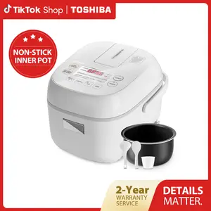 Toshiba Mini Rice Cooker, 3 Cups Uncooked Small Rice Cooker, Steamer & Warmer with Fuzzy Logic & One-Touch Cooking, 24h Delay Timer Auto Keep Warm