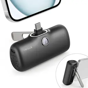 iWALK 20W PD Mini Charger 5000mAh Capacity Fast Charge for iPhone/Samsung Daily Carry White Portable Charger, Power Bank Charging Compact   power bank magnetic power bank Foldable Smartphone