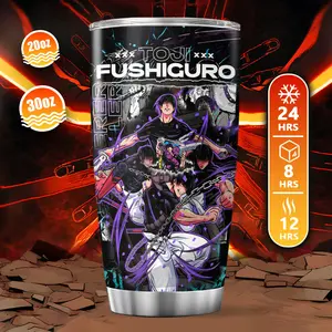 Fushiguro Tuji JJK Comics Cartoons Characters 20oz 30oz Tumbler with Includes lids and straw | 100% Leakproof Insulated Tumbler Christmas Gifts