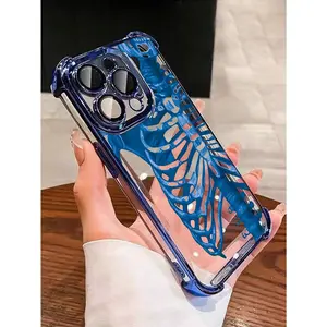 A brand new electroplated skull transparent TPU protective case, compatible with Apple iPhone 17 Pro Max, 16 Pro Max, 16 Pro, 16, 13 Pro Max, 12 Pro Max, 11, 15 Pro Max, and 14 Pro Max., Accessories, Smartphone, Cellphone, Handheld