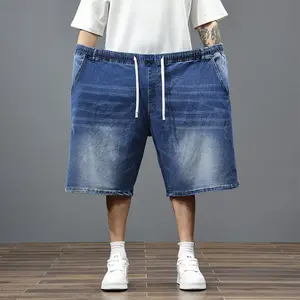 Men's Plus Size Denim Shorts 4XL-9XL, Elastic Drawstring Waist, Stretch Comfort Casual Jean Shorts
