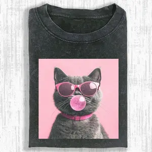 Cat Wash Shirt, Retro Comfort Colors Tee, Bubblegum T-Shirt, Women Shirt, Gift for Cat Loversperfect for Valentine's Day