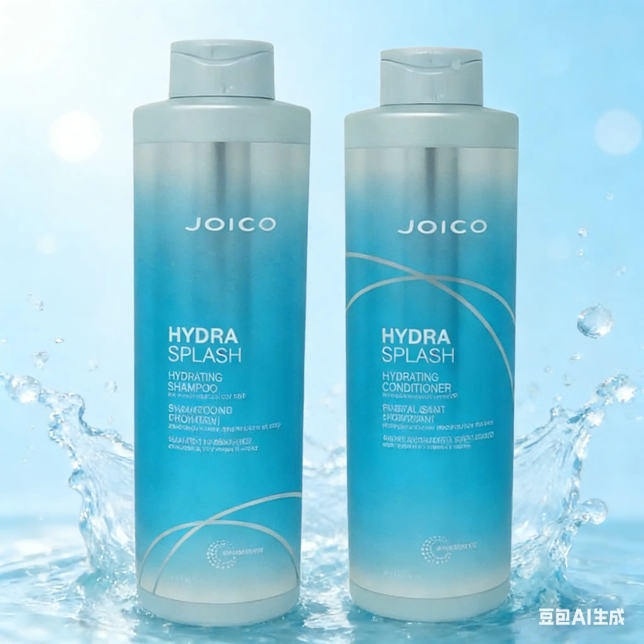Hydra Splash Hydrating 33.8oz Shampoo & Conditioner DUO SET - Alcohol-Free Gentle Haircare Cleanser, Lightweight Moisture Hydrator for Fine to Medium Dry Hair, Restores Health
