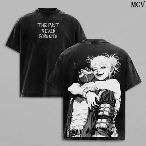 Dabi x Toga My Hero Academia Anime Double Printed Vintage Washed Tee Unisex Oversize Anime Manga Washed Heavyweight Cotton T-shirt