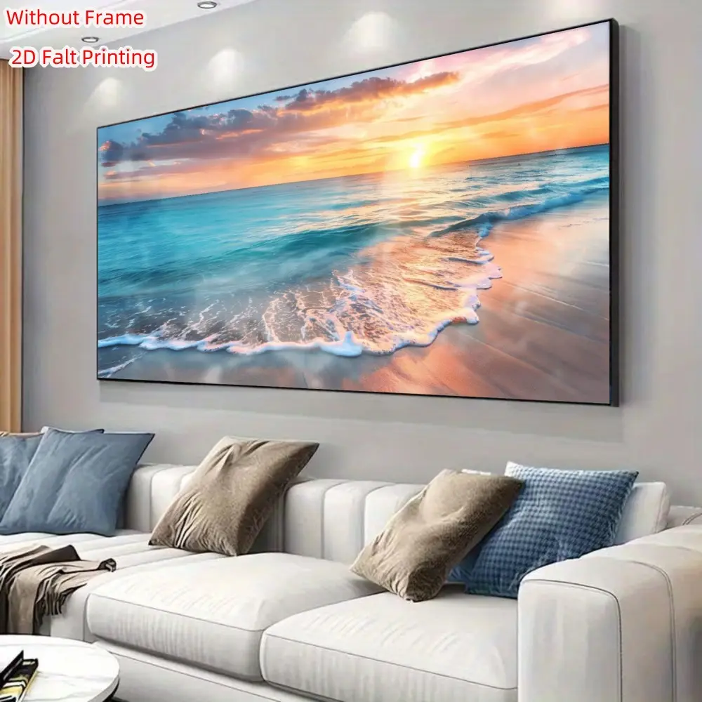 Large Sunset Ocean Diamond Painting Kit, DIY Full Round Diamond Art, Unframed Home Decor, Perfect Gift for Holidays