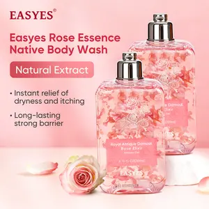 【L】Easyes Rose Essence Native Body Wash - for Dry Sensitive Skin 3X repair Deep Instant relief of dryness and itching Red rose fragrance Moisture Soft Skin vegan no animal testing The best choice for gifts