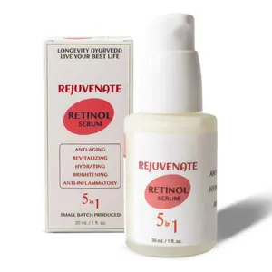 Iyurvedik Elements Rejuvenate, Retinol Serum for Face – Anti Aging Serum with Bakuchiol, Hyaluronic Acid & Niacinamide – Smooth Fine Lines & Improve Skin Texture – 1 Fl. oz