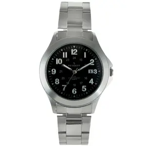 Peugeot Men 38mm Military Dial Stainless Steel Bracelet watch