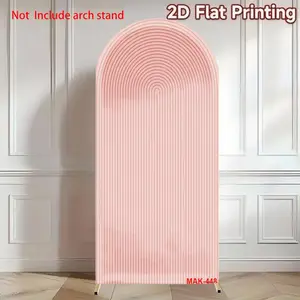 Pink Ripple Arch Backdrop Double-Sided Spandex Fabric for Birthday Party, Baby Shower, Tea Party Decor Background, Party Decorations Banners, Photo Backdrops