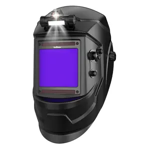 Kaitnax Large View Auto Darkening Welding Helmet, Blue Light Blocking, 1/1/1/1 True Color Solar Powered Welder Hood Mask with 4 Arc Sensors, Wide Shade 3/5-9/9-13 for TIG MIG ARC CUT and GRIND