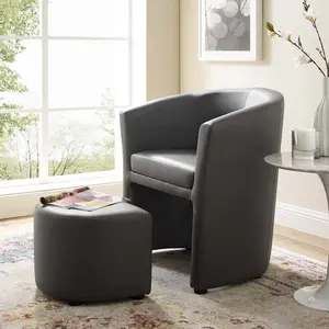 Modway Divulge Armchair and Ottoman in Gray