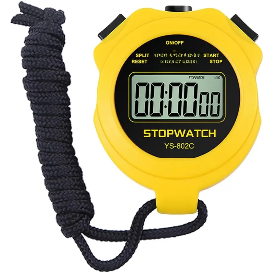 Digital Simple Stopwatch Timer, No Bells, No , Simple Basic Operation, Silent, Clear Display, ON/Off, Large Display for Swimming Running   Coaches Referees Teachers JianShuLuxe