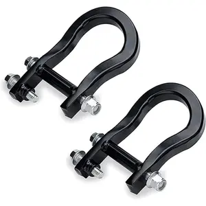 Front Tow Hooks Ring 84072463   Compatible with 2007-2019 Chevy Silverado Sierra 1500 Front Bumper Tow Hook Shackles Front Lower Bumper Trailer Ring (2Pcs in Black)